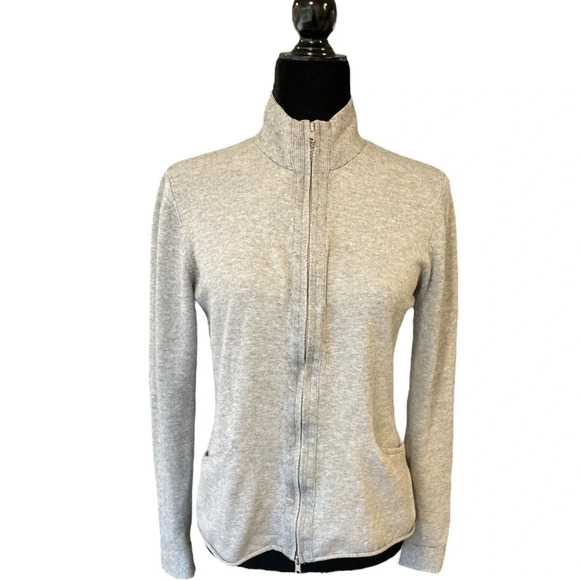 Title Nine Gray Zip Up Sweater Jacket with pockets Small - Picture 8 of 8